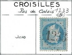FRANCE Classique,  Obl. PC Et GC Des Villes Sur TP Isolés: CROISILLES (PdC), GC 1233 (5) - Zonder Classificatie