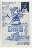 AUSTRIA CARTE CARD MAX ST MORITZ JEUX OLYMPIQUES HELVETIA INNSBRUCK 4.4.1948 - Winter 1948: St. Moritz