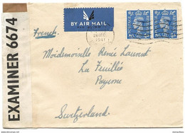 286 - 17 - Enveloppe Envoyée De Grande-Bretagne En Suisse 1941 - Censure - Guerre Mondiale (Seconde)