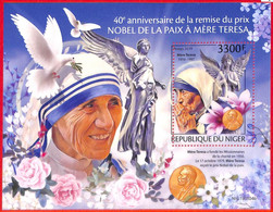 A4318 - NIGER - ERROR, MISPERF STAMP SHEET, 2019: Mother Teresa/Theresa, Religion, Nobel Prize - Mother Teresa