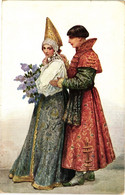 CPA - S. SOLOMKO - Coppietta, Romantic Couple - Russia, Russian - NV - S030 - Solomko, S.