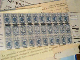 Luogotenenza 1945, Pacchi Postali Cent. 10 Azzurro - Blocco STRISCIA Di 10 Valori Nuovi  E 10 PARTE  BOLLETTINO IM4395 - Pacchi Postali