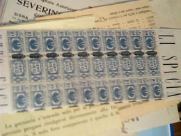 Luogotenenza 1945, Pacchi Postali Cent. 10 Azzurro - Blocco STRISCIA Di 10 Valori Nuovi  E 10 PARTE  BOLLETTINO IM4395 - Colis-postaux