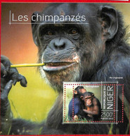 A1367 - NIGER - ERROR, MISPERF STAMP SHEET, 2013: Monkeys, Chimpanzees, Fauna - Chimpanzees