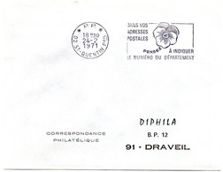 AISNE - Dépt N° 02 = ST QUENTIN Ppal 1971 = FLAMME PP Codée = SECAP ' PENSEZ à INDIQUER NUMERO DEPARTEMENT ' - Codice Postale