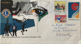 Australie - Brisbane - Gold Coast Mail Centre - 74th Lions International Convention Brisbane 1991 -Lettre Pour La France - Gebraucht