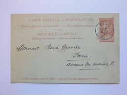 Belgique - 1896 De NINOVE Pour PARIS - Carte Postale Entiers Postaux - 10 C - Postcards [1871-09]
