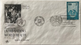 États-Unis - New York - FDC - United Nations - Mass Vaccination Of Indian Children - "Health Is Wealth" - 6 Avril 1956 - 1951-1960