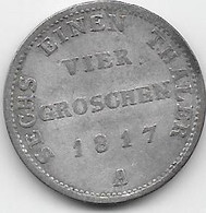 Allemagne - Prusse - 4 Groschen 1817 - Argent - Altri & Non Classificati