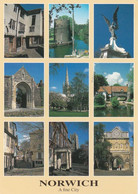 Norwich  - Multiview - Norfolk   -  Used Postcard - UK - Stamped 1997 - Norwich