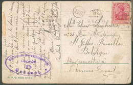 POste Clandestine Allemagne 10pfg Obl. Mécanique DUISBRUG Sur CP  Du 17-12-1917 Vers Saint-GILLES (Bruxelles) ' à Remett - Autres & Non Classés