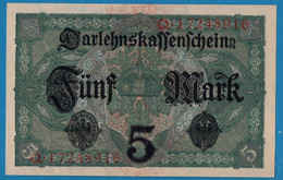 DEUTSCHES REICH 5 MARK 01.08.1917 # Q.17248916 P# 56b DARLEHENSKASSENSCHEINE - 5 Mark