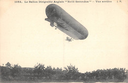 CPA AVIATION LE BALLON DIRIGEABLE ANGLAIS NULLI SECUNDUS VUE ARRIERE - Zeppeline