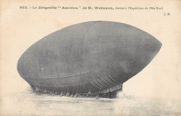 CPA AVIATION LE DIRIGEABLE AMERICA DE M.WELMANN DESTINE A L'EXPEDITION DU POLE NORD - Airships