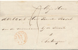 Nederland - 1851 - Complete Vouwbrief Van L HALSTEREN Via Bergen Op Zoom Naar Antwerpen / België - ...-1852 Vorläufer