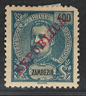 Portugal Zambezia Mozambique 1911 "D. Carlos I" Republica 400r Condition MH #67 - Zambezia