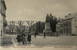 Chimay // Place Du Faubourg Avec Statue Froissart (animee) 19?? - Chimay