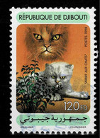 Djibouti Dschibuti 1998 Mi. 667 Obl. Arbre Aux Chats Cat Katze Felin Faune Fauna RARE - Djibouti (1977-...)