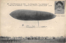 CPA AVIATION LES PIONNIERS DE L'AIR LE DIRIGEABLE LE ZODIAC A M.DE LA VAUX - Zeppeline