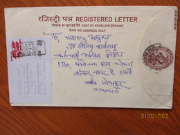 INDIA POSTAL STATIONERY REGISTERED COVER    , 3-31 - Briefe