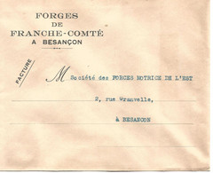 France Enveloppe Publicitaire Forges De Franche-Comté (25 000 Besançon Doubs) - Autres & Non Classés