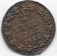 Allemagne - Nassau - 1/4 Kreuzer 1822 - Other & Unclassified