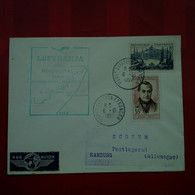 LETTRE LUFTHANSA VOL INAUGURAL PARIS HAMBURG 1957 - Storia Postale