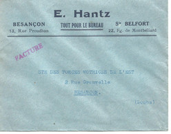 France Enveloppe Publicitaire Tout Pour Le Bureau E.Hantz Rue Proudhon(25 000 Besançon Doubs) - Otros & Sin Clasificación