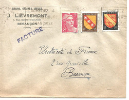 France Enveloppe Publicitaire Graines J.Lièvremont Rue Gustave Courbet(25 000 Besançon Doubs) - Other & Unclassified