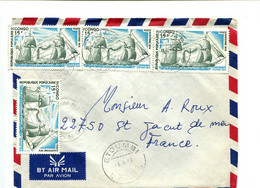 CONGO Etoumbi 1978  - Affranchissement Multiple Sur Lettre Par Avion Pour La France - Bateau Voilier - Otros & Sin Clasificación