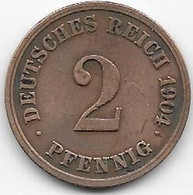 Allemagne - 2 Pfenning 1904 - 2 Pfennig