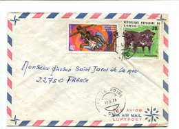 CONGO Pointe Noire Cite 1978  - Affranchissement Sur Lettre Par Avion Pour La France - Sport / Animaux - Other & Unclassified