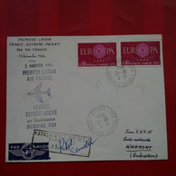 LETTRE PREMIER LIAISON AIR FRANCE FRANCE EXTREME ORIENT BOEING POUR KARACHI PARTIE DES SABLES D OLONNE - Storia Postale