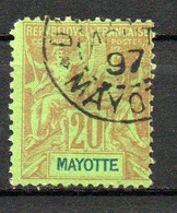 Col24 Colonies Mayotte N° 7 Oblitéré  Cote 15,50 € - Oblitérés