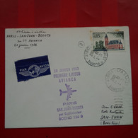 LETTRE PREMIERE LIAISON AVIANCA PARIS SAN JUAN BOGOTA BOEING 720 B - Storia Postale