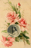 Catharina KLEIN Klein * CPA Illustrateur Gaufrée Embossed * Roses Flowers Fleurs * Médaillon Photo Femme - Klein, Catharina