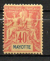 Col24 Colonies Mayotte N° 10 Neuf X MH  Cote 30,00 € - Neufs