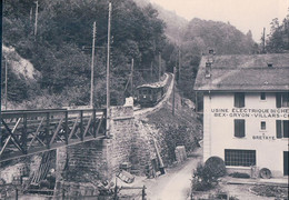 Chemin De Fer Suisse Bex-Villars-Bretaye, Train à L'Usine Electrique De Sublin, Photo 1914 Retirage, BVA BVB 159.7 - Villars-les-Moines