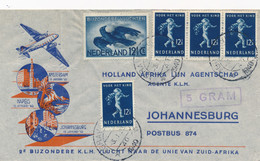 Nederland - 1940 - 4x 12,5c Kind + 12,5c LP Op LP-cover Van Den Haag Naar Johannesburg / South Africa - Lettres & Documents
