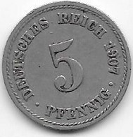 Allemagne - 5 Pfennig 1907 - 5 Pfennig