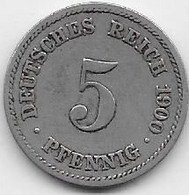 Allemagne - 5 Pfennig 1900 - 5 Pfennig