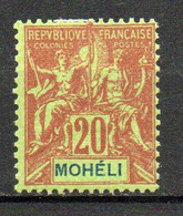 Col24 Colonies Mohéli N° 6 Neuf X MH  Cote 16,00 € - Unused Stamps