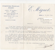 Courrier  / E. Mignot / Comptoirs Français (Reims) - 1945 - 1900 – 1949