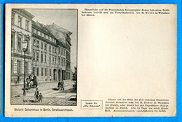 U181, H. Bebie In Wetzikon Bei Zürich, Stolze's Geburtshaus In Berlin, Strahlauerstrasse, Précurseur, Non Circulée - Wetzikon