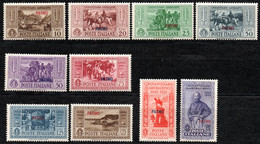 658.GREECE,DODECANESE,ITALY.PATMOS,1932 GARIBALDI HELLAS 108-117 SCOTT 17 MH,18-26 MNH. FEW GUM BLEMISHES - Dodekanesos