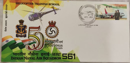 Indian Naval Air Squadron, Helicopter Training School, Special Cover, Pictorial Cancellation Helicopter - Hélicoptères