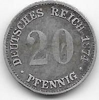 Allemagne - 20 Pfennig 1874 B - Argent - 20 Pfennig