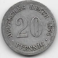 Allemagne - 20 Pfennig 1876 F - Argent - 20 Pfennig