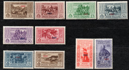 659.GREECE,DODECANESE,ITALY.CASO,1932 GARIBALDI HELLAS 108-117 SCOTT 17-26 MH  GUM BLEMISHES - Dodekanesos