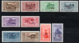 660.GREECE,DODECANESE,ITALY.LIPSO,1932 GARIBALDI HELLAS 108-117 SCOTT 17 MH,18-26 MH - Dodecaneso